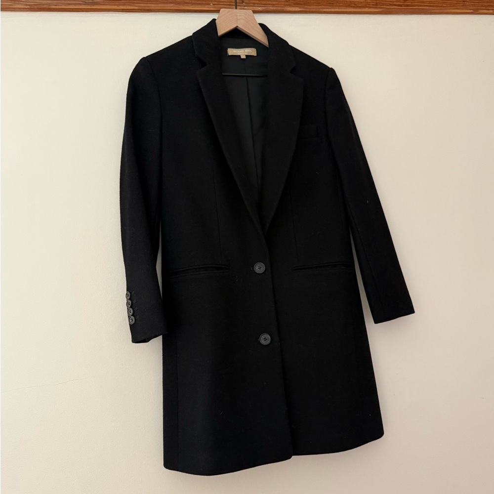 Michael Kors Black Wool Blazer Coat